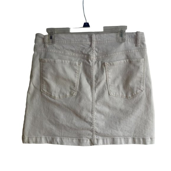 kensie Jeans White Cream High Waist Button Up Mini Denim Skirt Size 12/31 - Picture 5 of 7